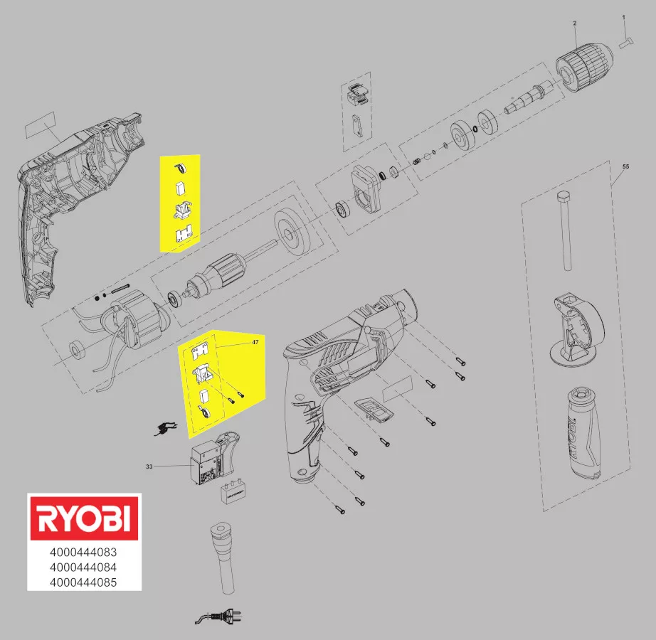 Balais charbon réf. 5131032069 Ryobi